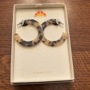 C&C California sterling silver 2” hoop earrings. NIB